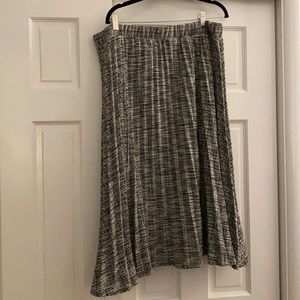 Lane Bryant black and white midi skirt